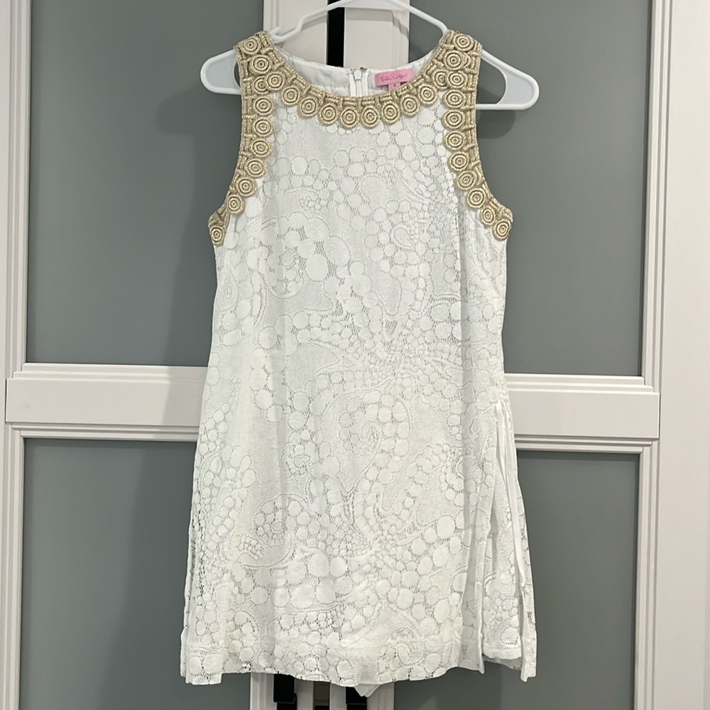 Lilly Pulitzer White and Gold Dress